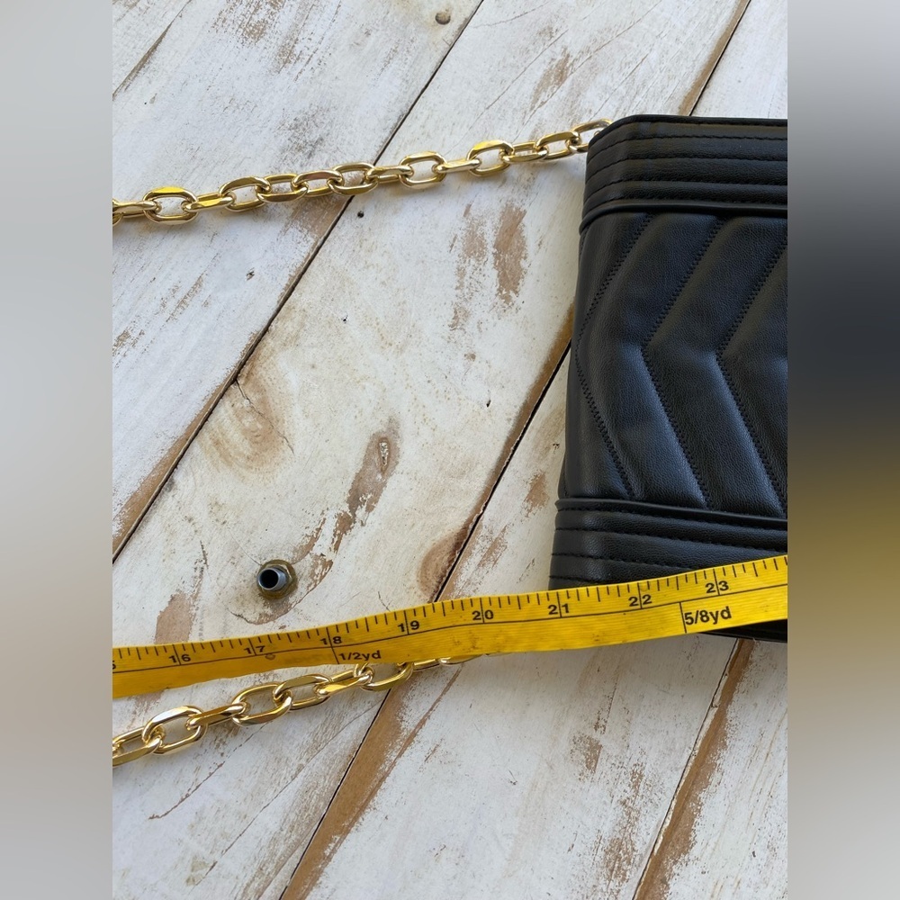 BEBE Katrina Quilted black leather purse Crossbody Bag gold tone magnetic close - Picture 13 of 13